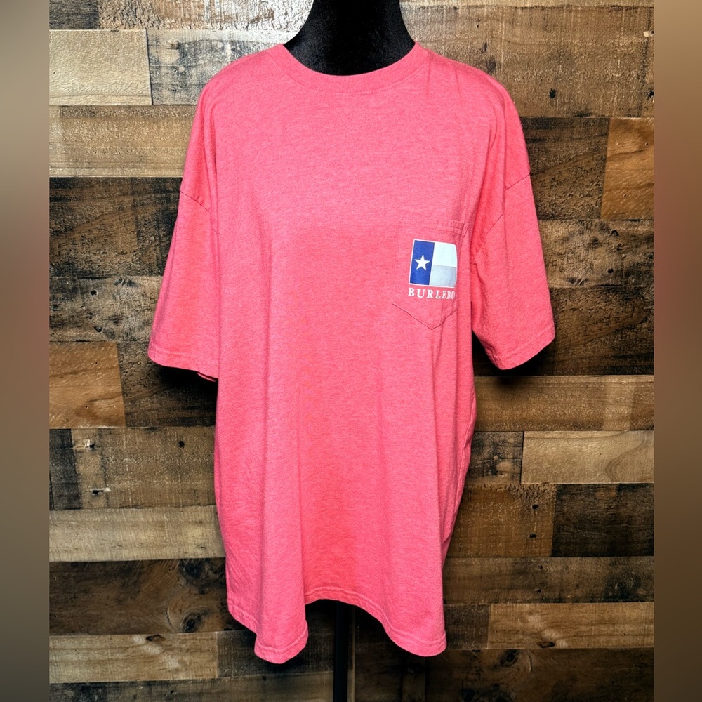 Burlebo Women's Red Pink Short Sleeve Texas TX Tee Shirt Top XL Extra Large